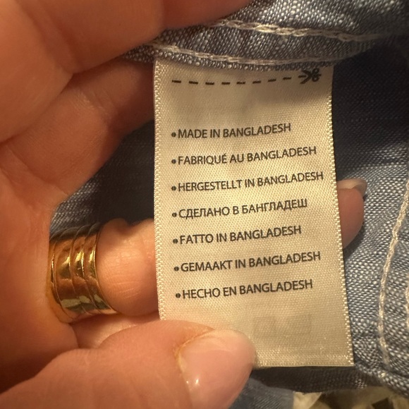 Men’s Big & Tall True Nation Tab Sleeve Button Down Light Blue Size 2XL - Picture 12 of 14